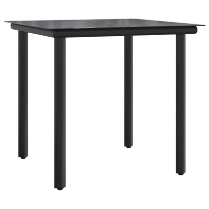 5-tlg. Garten-Essgruppe mit Kissen Grau Poly Rattan