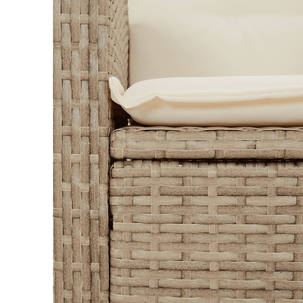 7-tlg. Garten-Essgruppe mit Kissen Beigemischung Poly Rattan