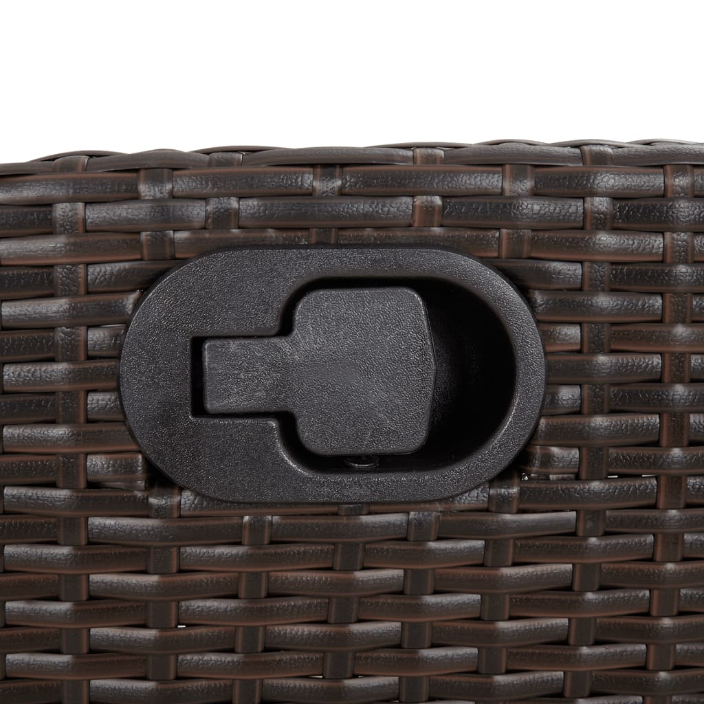 5-tlg. Garten-Essgruppe mit Kissen Braun Poly Rattan