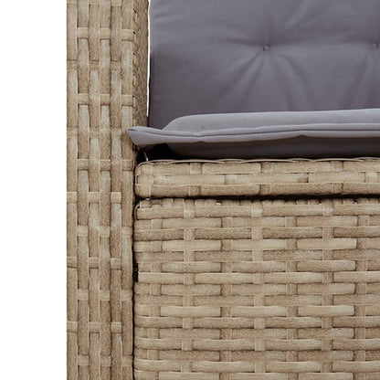 5-tlg. Garten-Essgruppe mit Kissen Beigemischung Poly Rattan