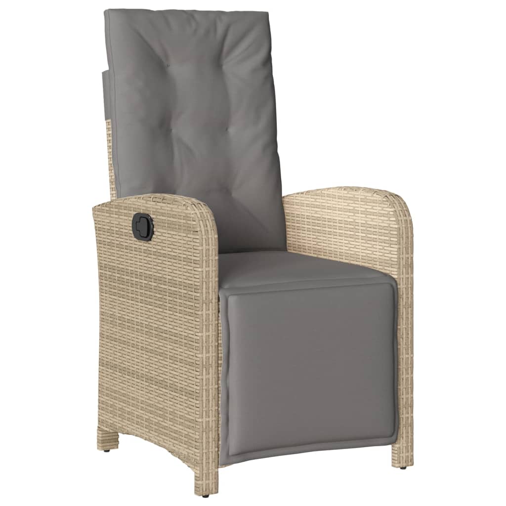 5-tlg. Garten-Essgruppe mit Kissen Beigemischung Poly Rattan