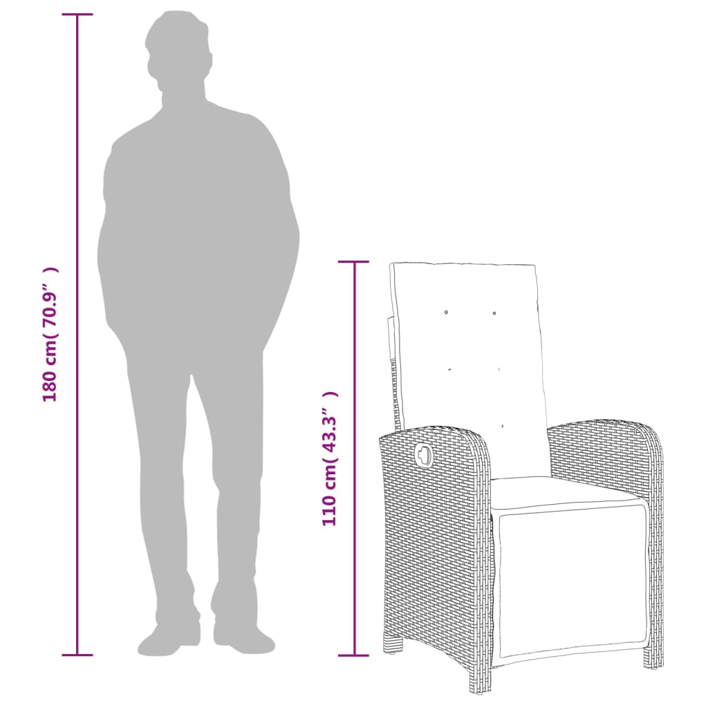 5-tlg. Garten-Essgruppe mit Kissen Beigemischung Poly Rattan