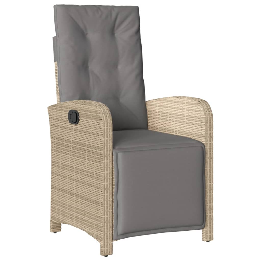 7-tlg. Garten-Essgruppe mit Kissen Beigemischung Poly Rattan
