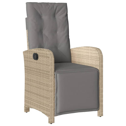 7-tlg. Garten-Essgruppe mit Kissen Beigemischung Poly Rattan