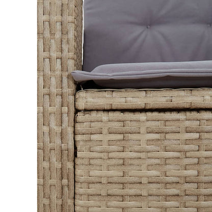 7-tlg. Garten-Essgruppe mit Kissen Beigemischung Poly Rattan