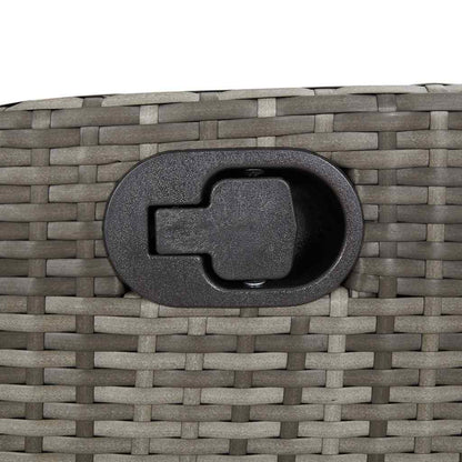 9-tlg. Garten-Essgruppe mit Kissen Grau Poly Rattan