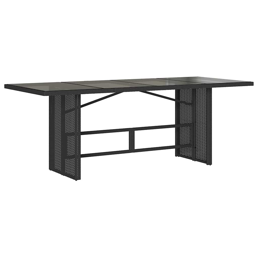 7-tlg. Garten-Essgruppe mit Kissen Schwarz Poly Rattan