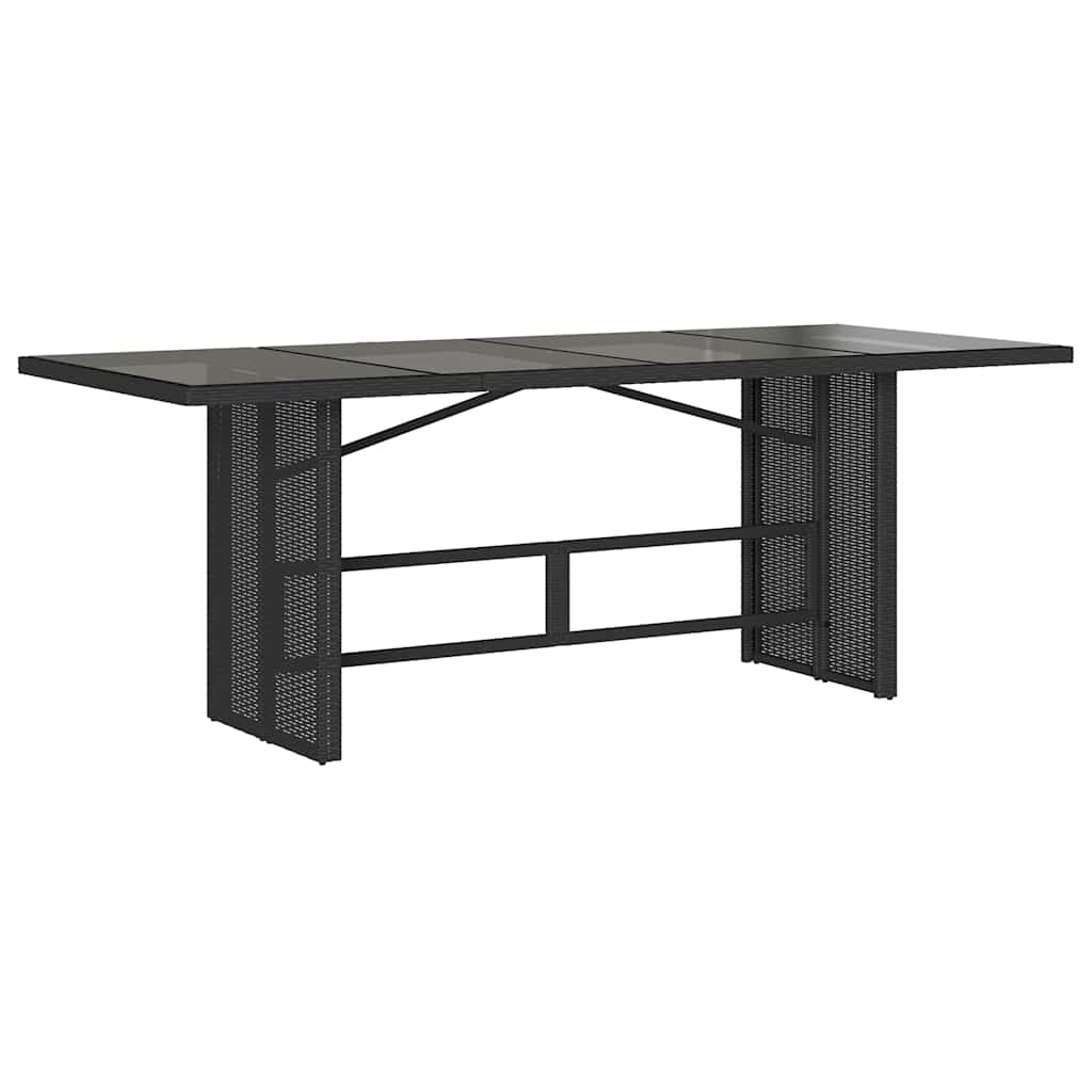 9-tlg. Garten-Essgruppe mit Kissen Schwarz Poly Rattan