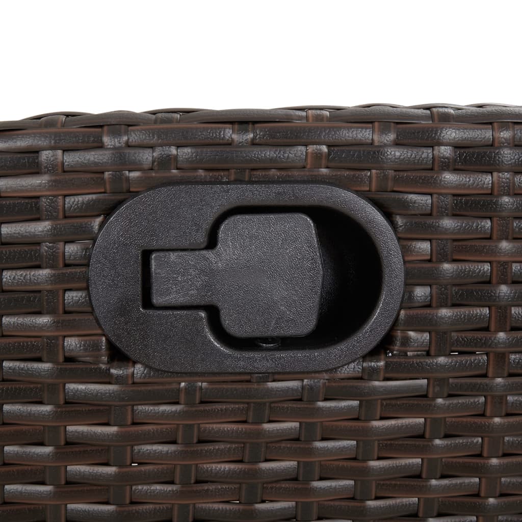 3-tlg. Bistro-Set mit Kissen Braun Poly Rattan