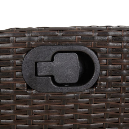 5-tlg. Garten-Essgruppe mit Kissen Braun Poly Rattan