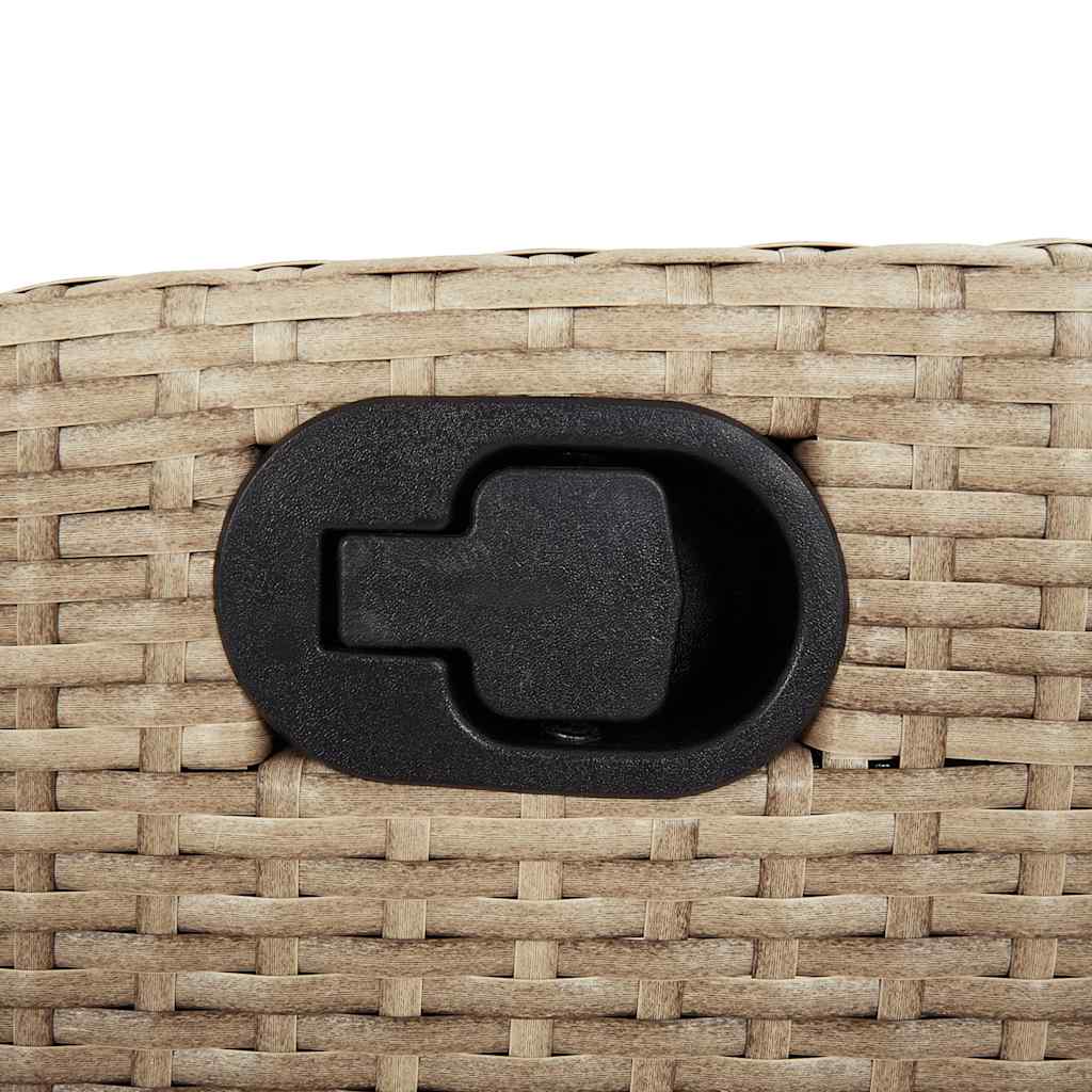 3-tlg. Bistro-Set mit Kissen Beige Poly Rattan