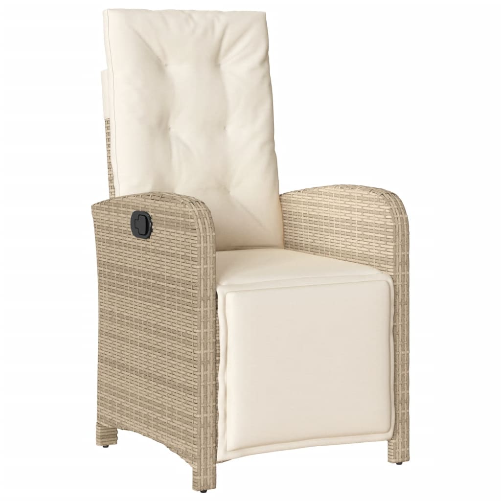 7-tlg. Garten-Essgruppe mit Kissen Beige Poly Rattan