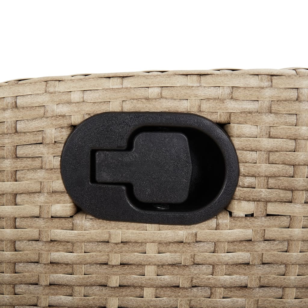 3-tlg. Bistro-Set mit Kissen Beige Poly Rattan