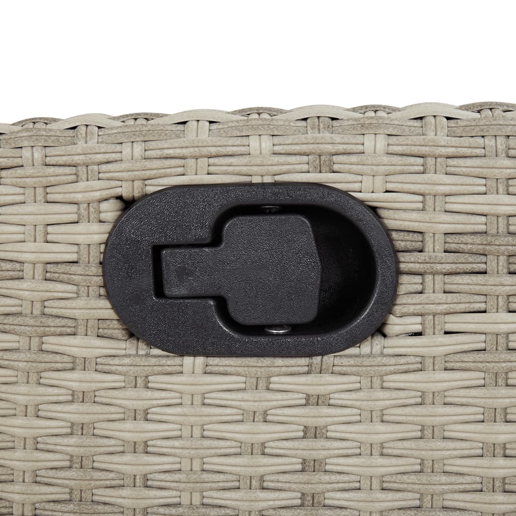 3-tlg. Bistro-Set mit Kissen Hellgrau Poly Rattan