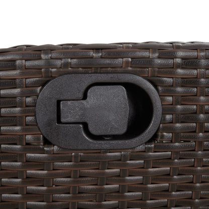 5-tlg. Garten-Essgruppe mit Kissen Braun Poly Rattan