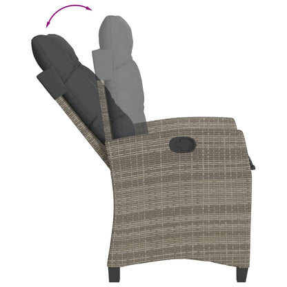 5-tlg. Garten-Essgruppe mit Kissen Grau Poly Rattan