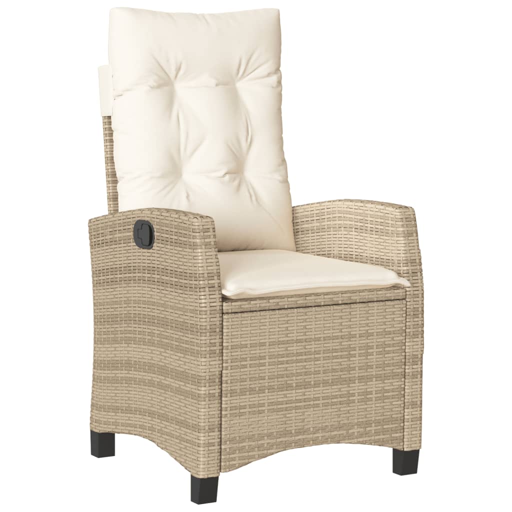 5-tlg. Garten-Essgruppe mit Kissen Beige Poly Rattan