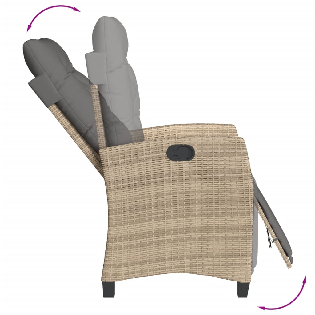 5-tlg. Garten-Essgruppe mit Kissen Beigemischung Poly Rattan