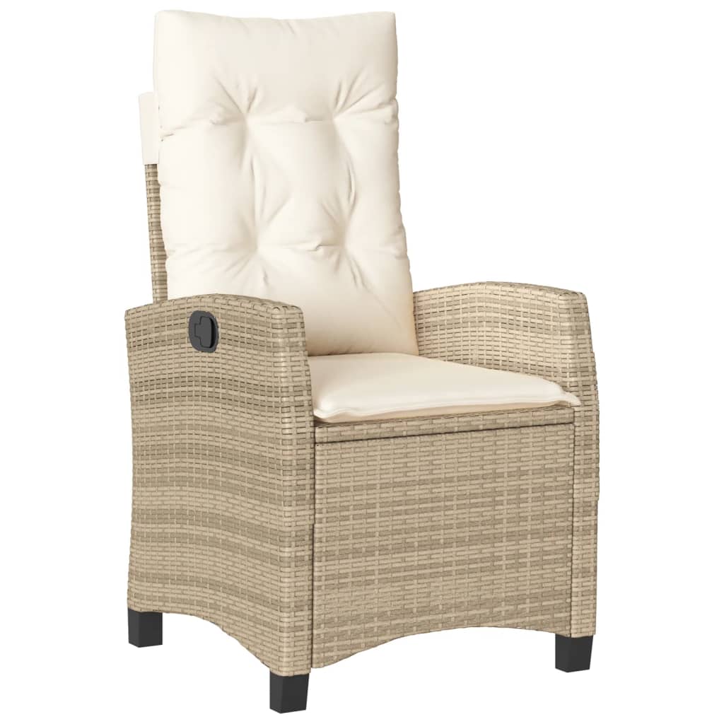 5-tlg. Garten-Essgruppe mit Kissen Beige Poly Rattan