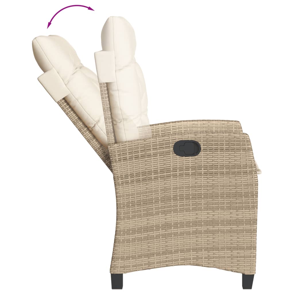 5-tlg. Garten-Essgruppe mit Kissen Beige Poly Rattan
