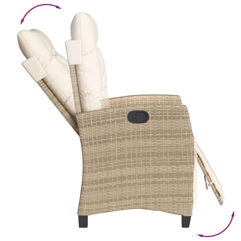 5-tlg. Garten-Essgruppe mit Kissen Beige Poly Rattan