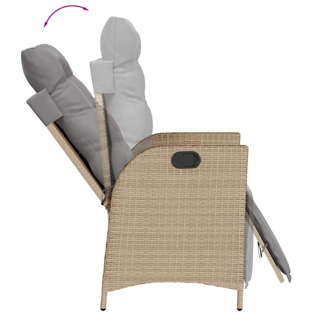 9-tlg. Garten-Essgruppe mit Kissen Beige Poly Rattan