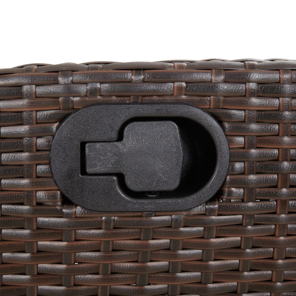 3-tlg. Garten-Essgruppe mit Kissen Braun Poly Rattan