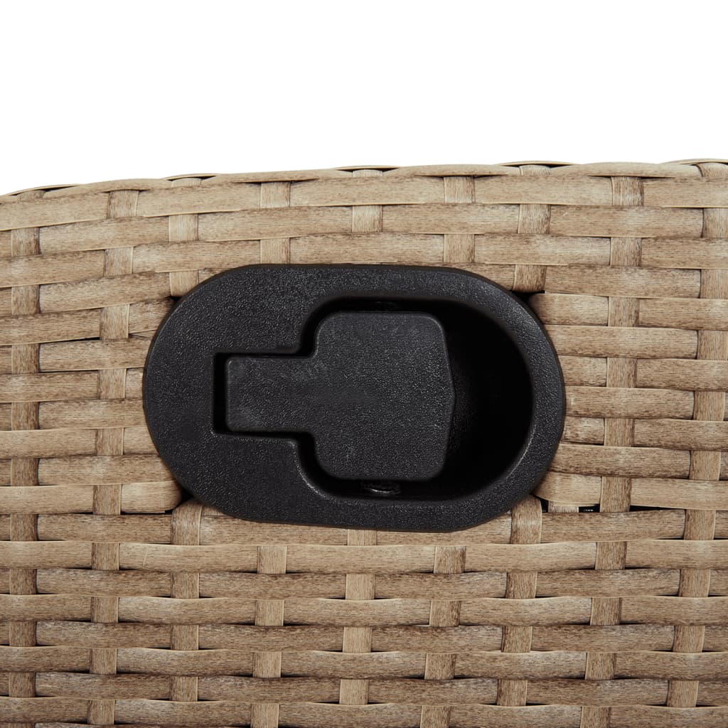 5-tlg. Garten-Essgruppe mit Kissen Beige Poly Rattan