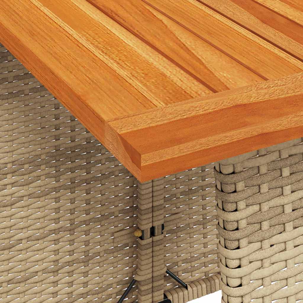 6-tlg. Garten-Sofagarnitur mit Kissen L-Form Beige Poly Rattan
