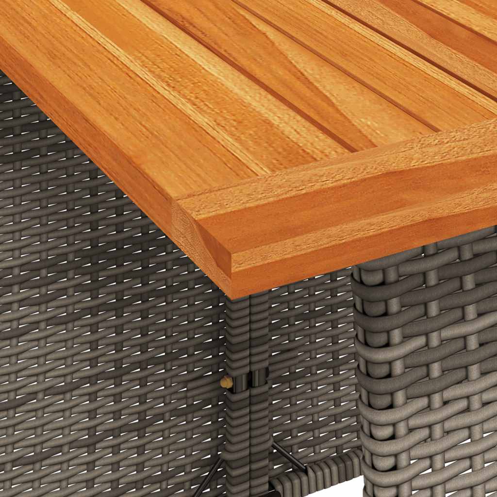 6-tlg. Garten-Sofagarnitur mit Kissen L-Form Grau Poly Rattan