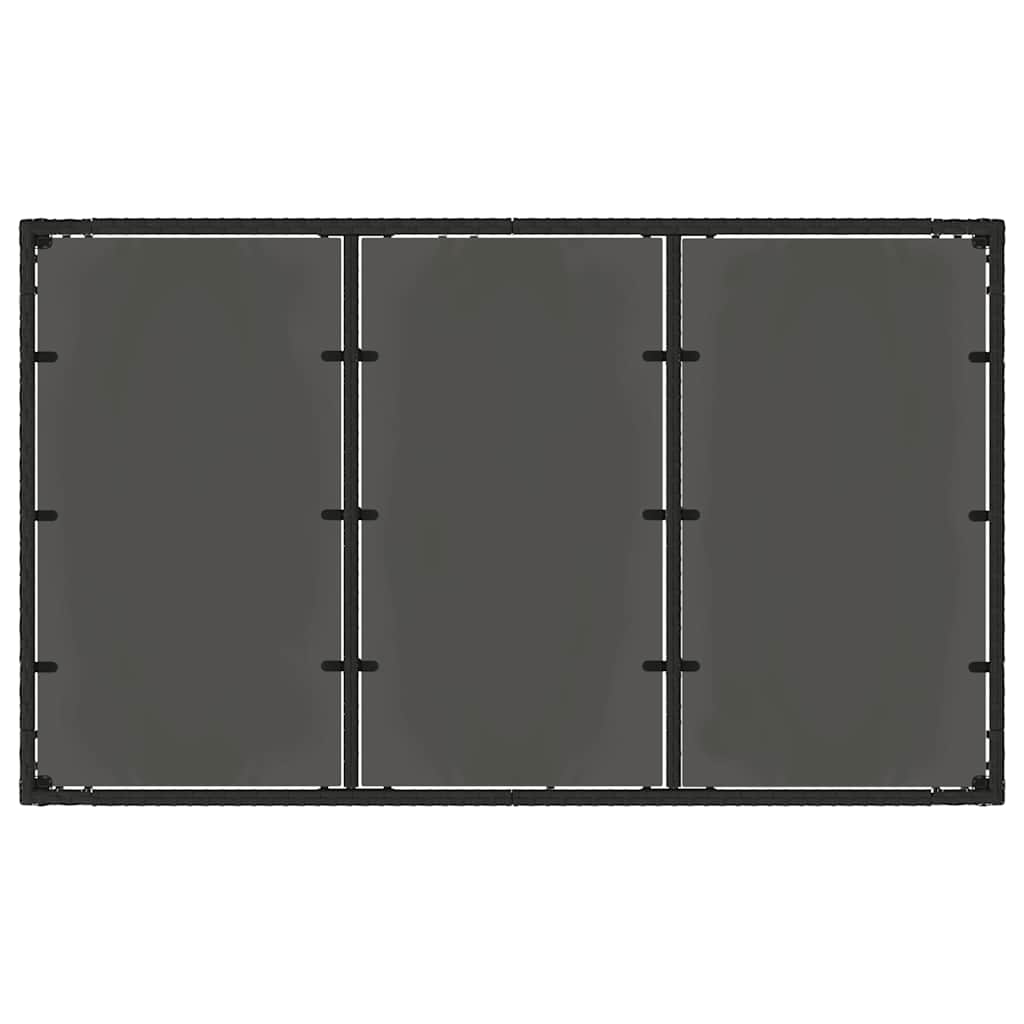 Gartentisch mit Glasplatte Schwarz 150x90x75 cm Poly Rattan