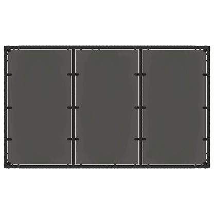 Gartentisch mit Glasplatte Schwarz 150x90x75 cm Poly Rattan