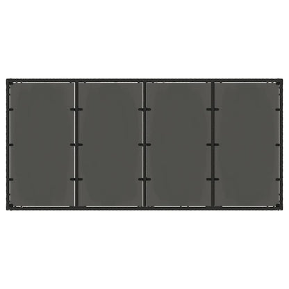 Gartentisch mit Glasplatte Schwarz 190x90x75 cm Poly Rattan