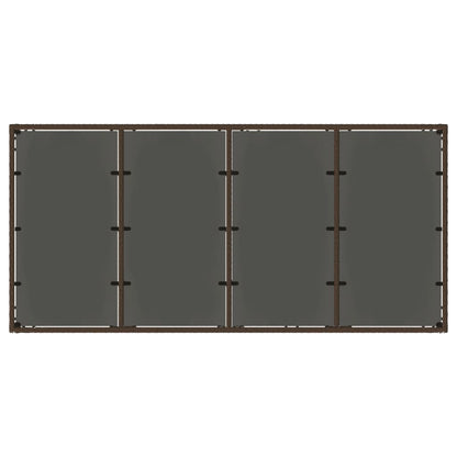 Gartentisch mit Glasplatte Braun 190x90x75 cm Poly Rattan