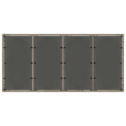 Gartentisch mit Glasplatte Grau 190x90x75 cm Poly Rattan
