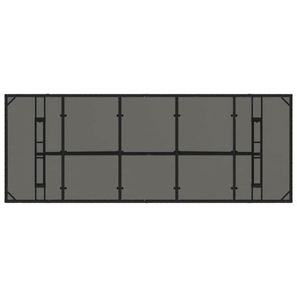 Gartentisch mit Glasplatte Schwarz 240x90x75 cm Poly Rattan