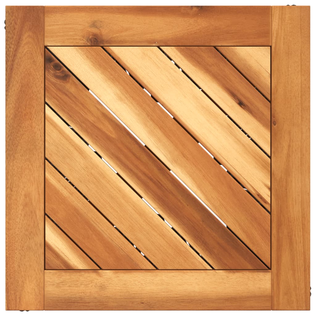 Table basse avec structure en fil de fer noir 38x38x38 cm bois d'acacia