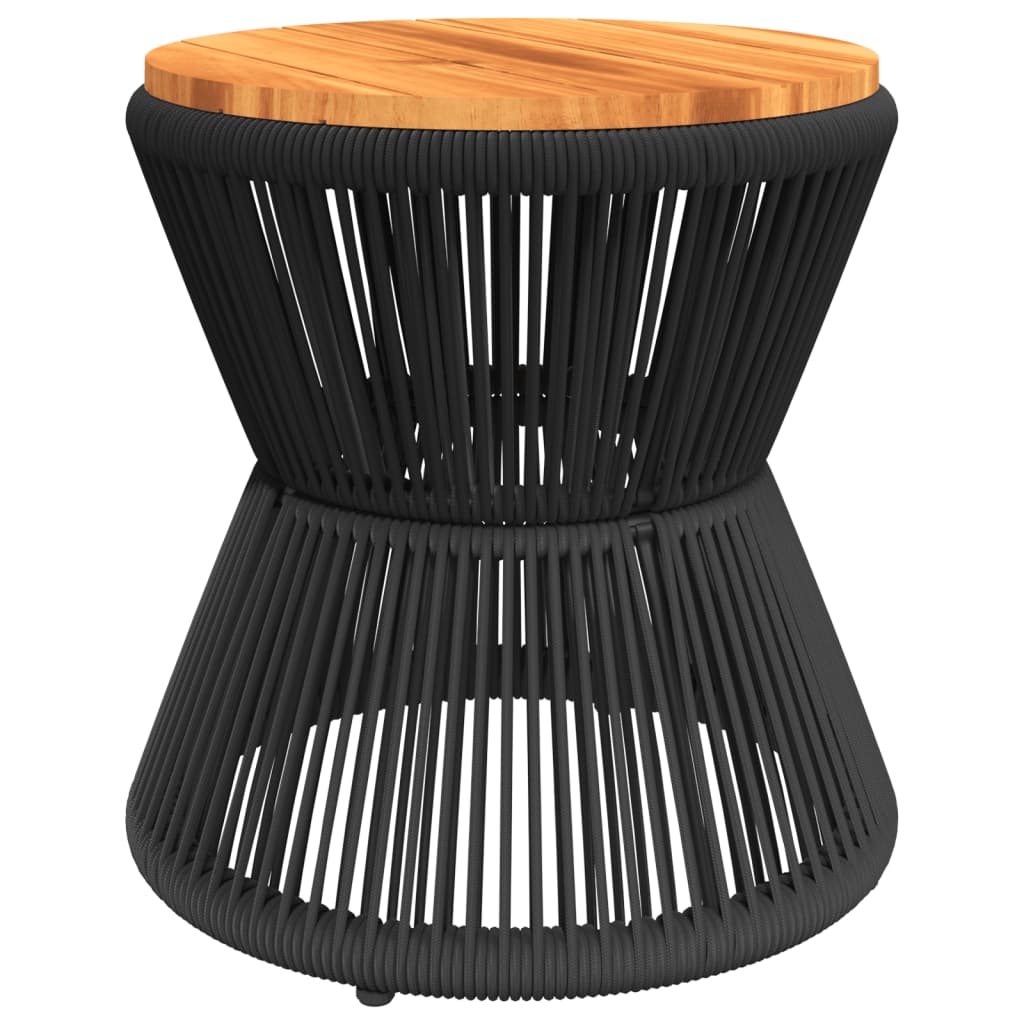 Table basse avec structure en fil de fer noir Ø 45x44 cm en bois d'acacia