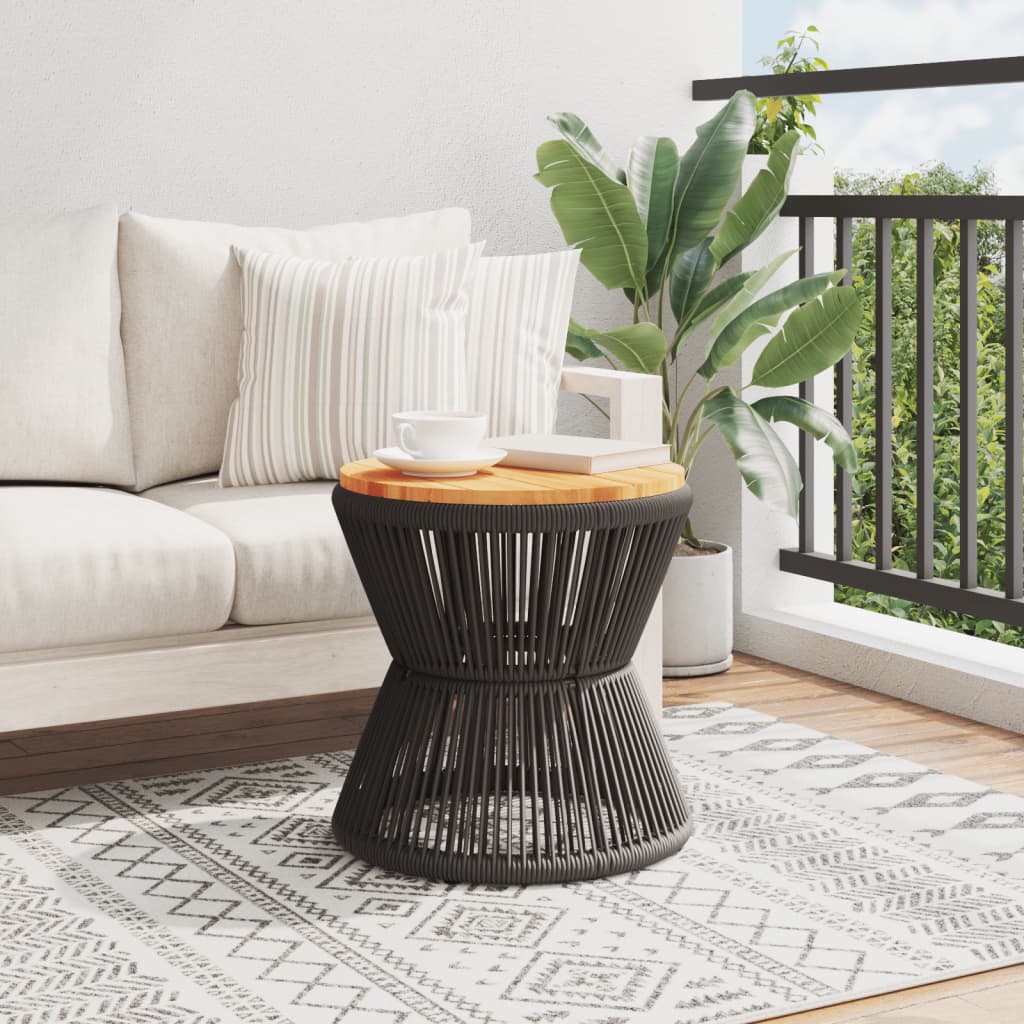 Table basse avec structure en fil de fer noir Ø 45x44 cm en bois d'acacia