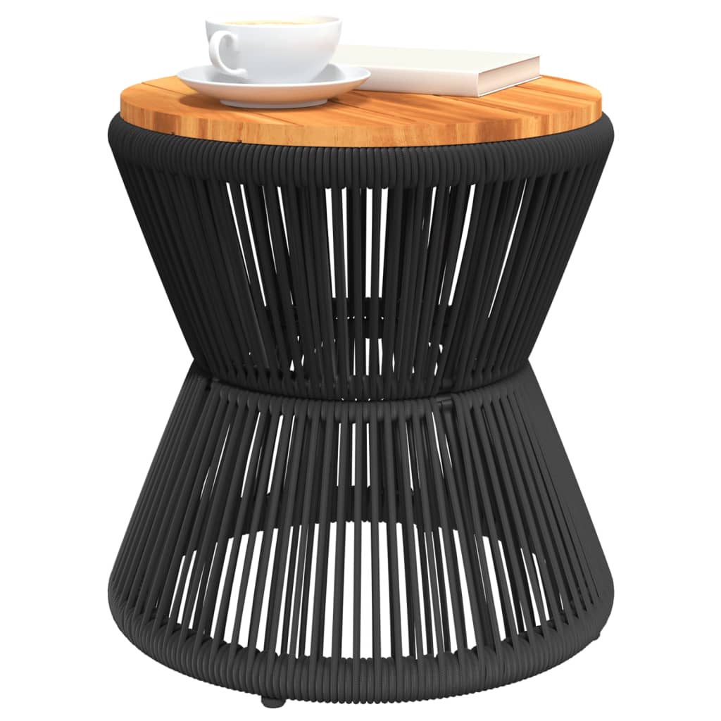 Table basse avec structure en fil de fer noir Ø 45x44 cm en bois d'acacia