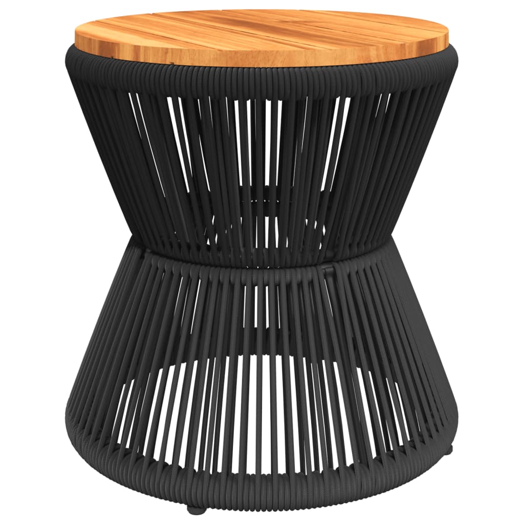 Table basse avec structure en fil de fer noir Ø 45x44 cm en bois d'acacia