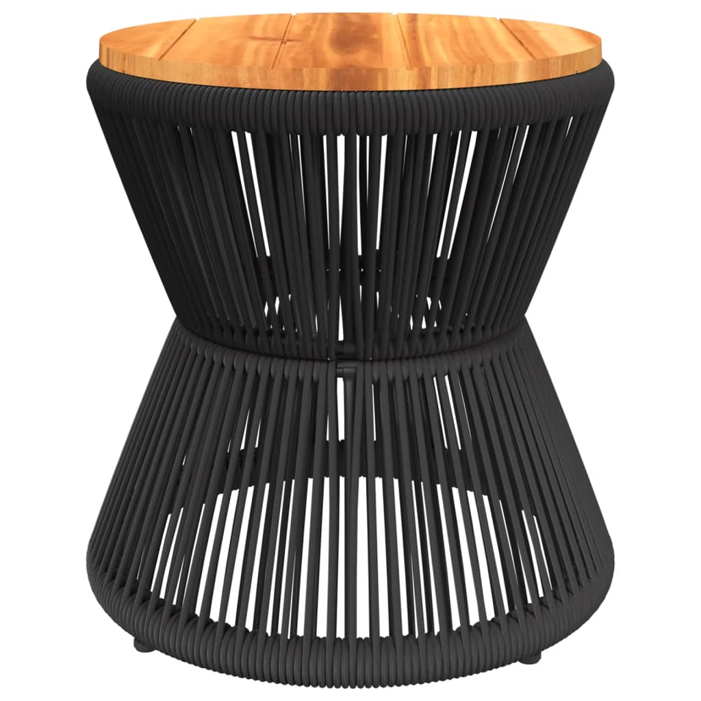 Table basse avec structure en fil de fer noir Ø 45x44 cm en bois d'acacia