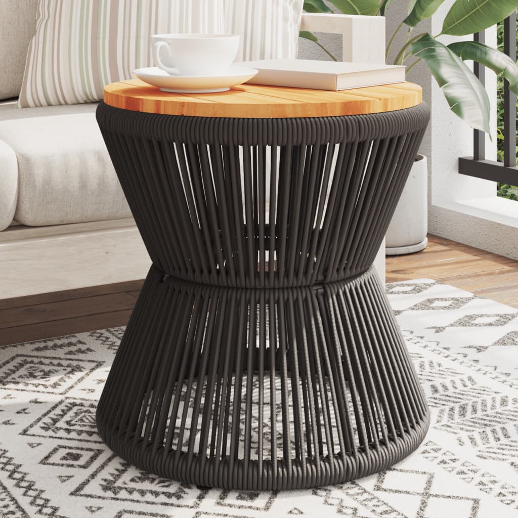 Table basse avec structure en fil de fer noir Ø 45x44 cm en bois d'acacia