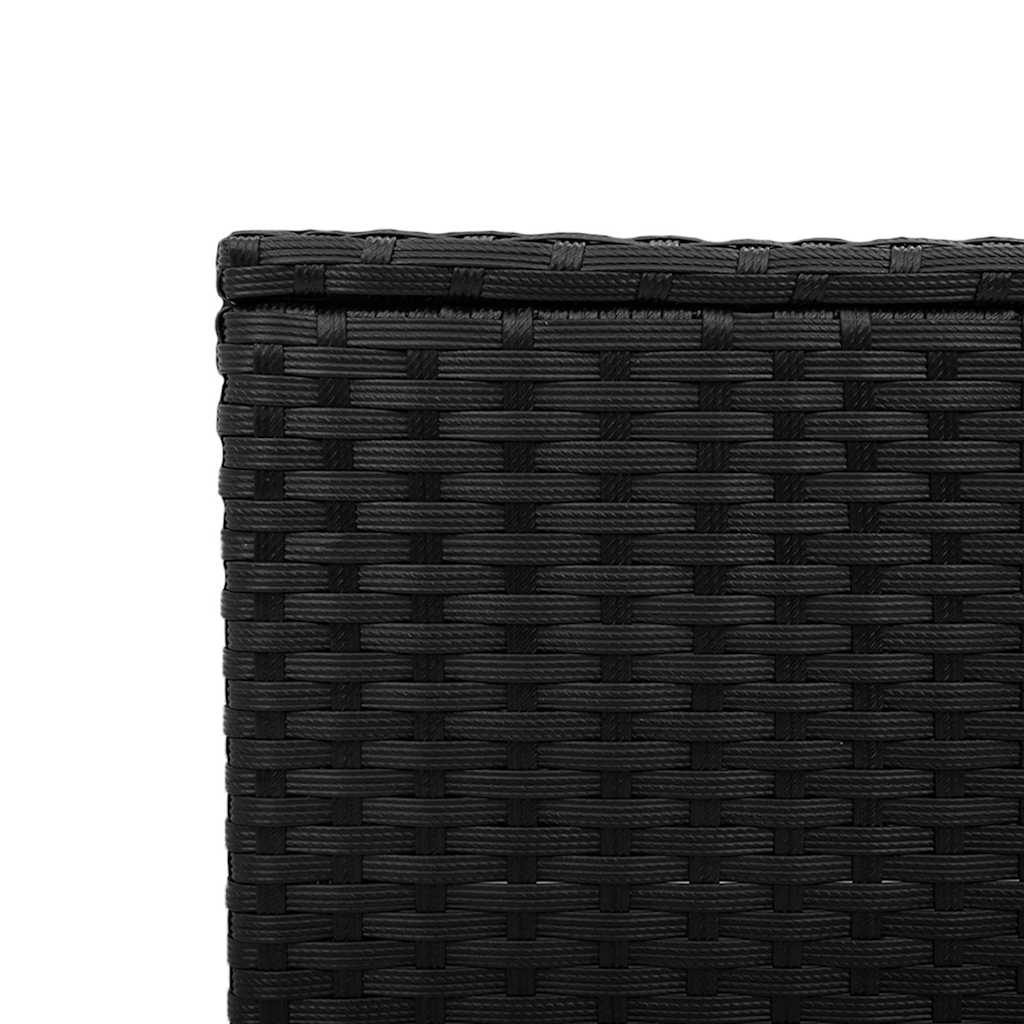 Gartentisch mit Glasplatte Schwarz 55 x 55 x 37 cm Poly Rattan