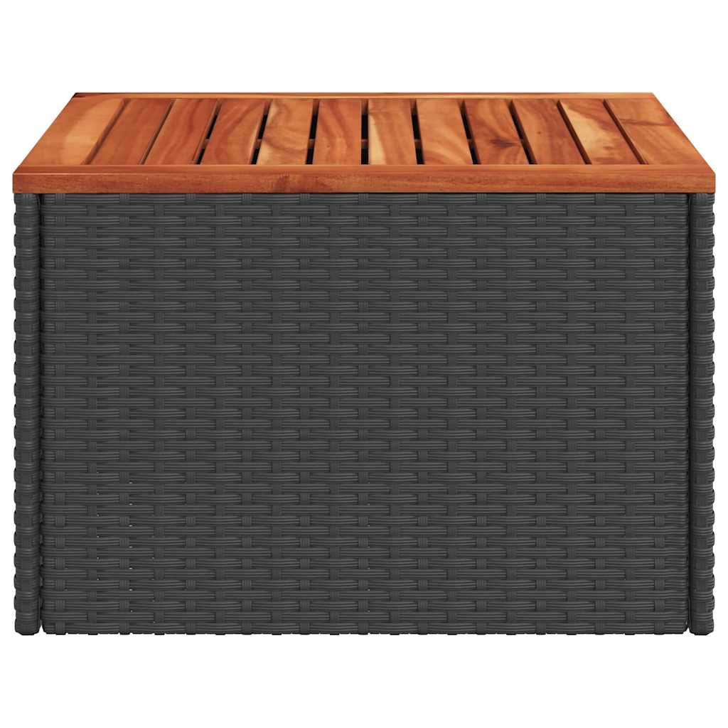 Gartentisch Schwarz 55 x 55 x 37 cm Poly Rattan und Akazienholz