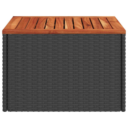 Gartentisch Schwarz 55 x 55 x 37 cm Poly Rattan und Akazienholz