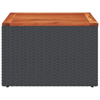 Gartentisch Schwarz 55 x 55 x 37 cm Poly Rattan und Akazienholz