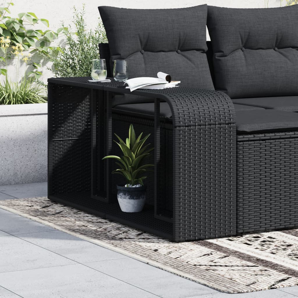 Lagerregale 2 Stk. Schwarz Poly Rattan
