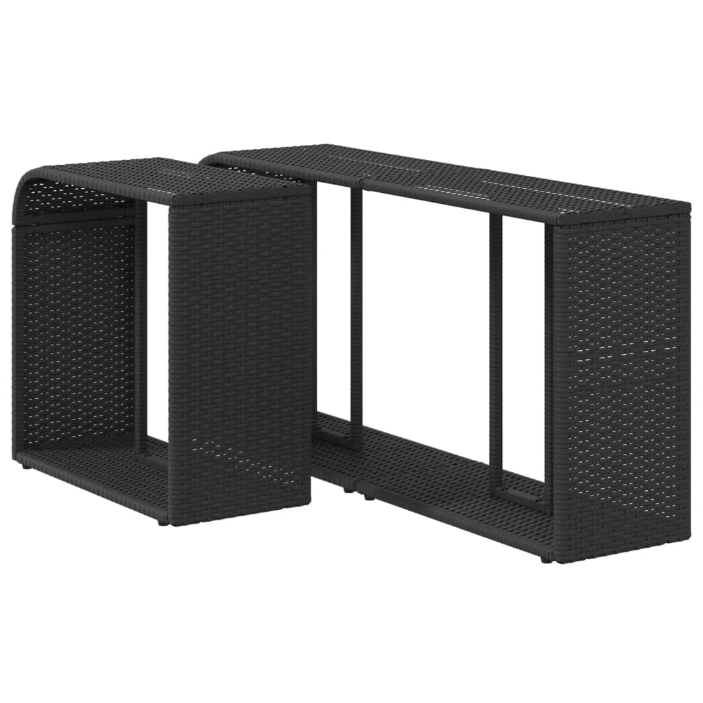 Lagerregale 2 Stk. Schwarz Poly Rattan