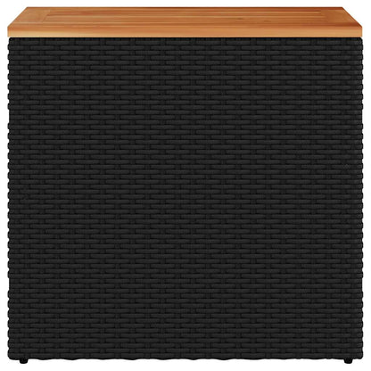 Garten-Beistelltisch mit Holzplatte Schwarz 58x27,5x55 cm